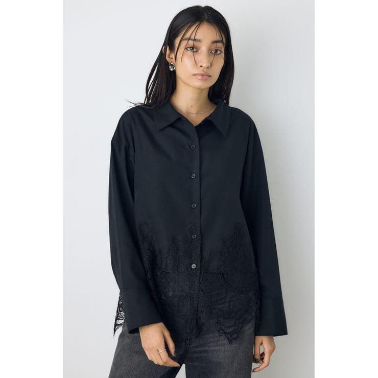 BLK | レースドッキングシャツ | AZUL BY MOUSSY