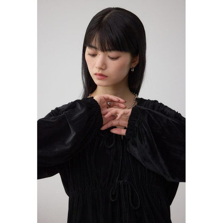 ベロアリボンブラウス | AZUL BY MOUSSY | 詳細画像2 