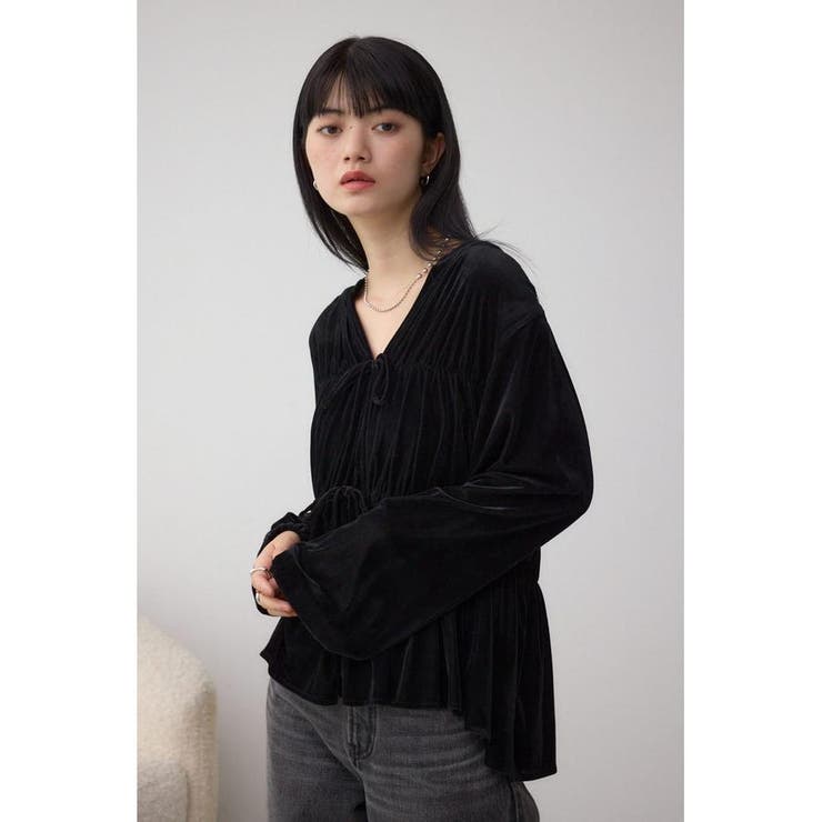 ベロアリボンブラウス | AZUL BY MOUSSY | 詳細画像3 