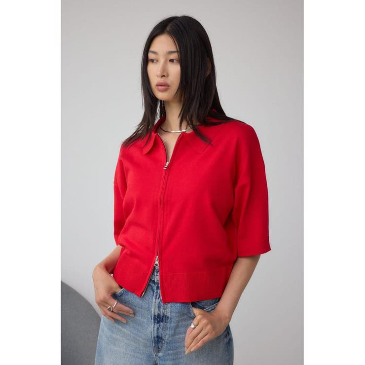 Wジップポロカラーニットカーディガン | AZUL BY MOUSSY | 詳細画像33 