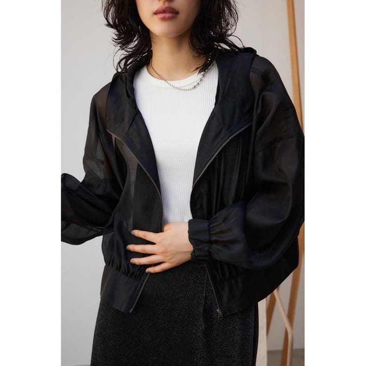 BLK | シアーフーディーブルゾン | AZUL BY MOUSSY