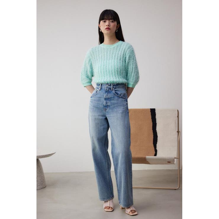 スプリングシャギー5分袖ニット[品番：AZLW0021820]｜AZUL BY MOUSSY