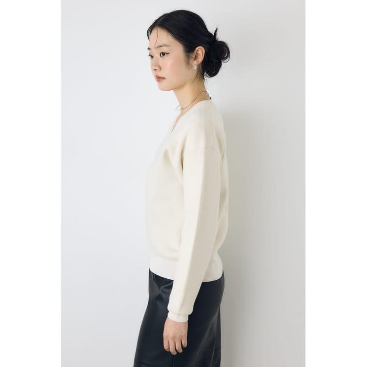 格上げVネックニット | AZUL BY MOUSSY | 詳細画像4 