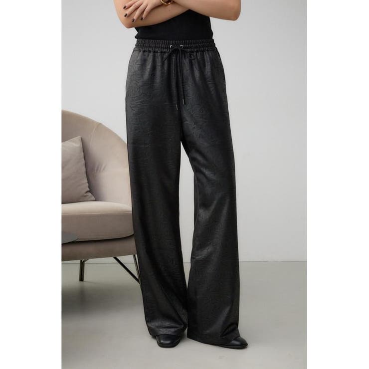 BLK | レザーライクリラックスワイドパンツ | AZUL BY MOUSSY