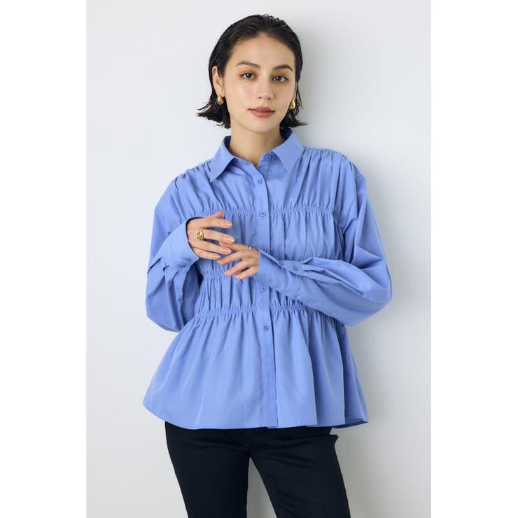 BLU | シャーリングデザイン長袖シャツ | AZUL BY MOUSSY