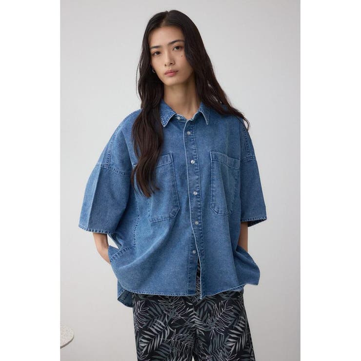 C/T冷感デニムドルマンシャツ | AZUL BY MOUSSY | 詳細画像3 
