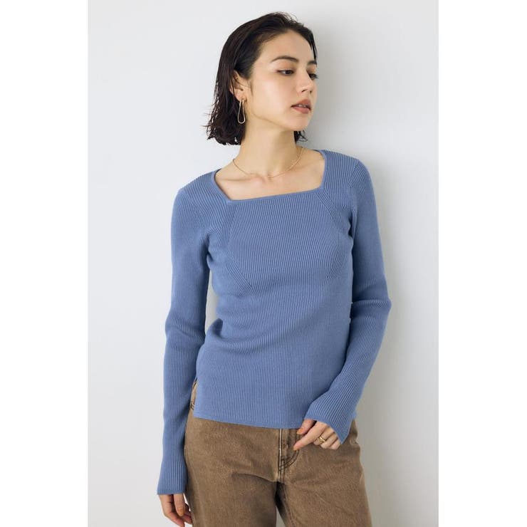 スクエアネックリブニット | AZUL BY MOUSSY | 詳細画像30 