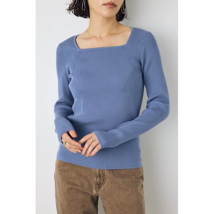 スクエアネックリブニット | AZUL BY MOUSSY | 詳細画像31 