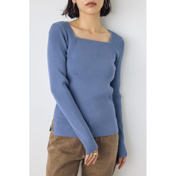 スクエアネックリブニット | AZUL BY MOUSSY | 詳細画像32 