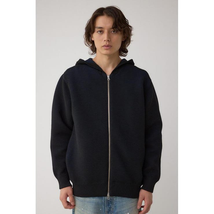 ミックスカラーリップル編みニットパーカー | AZUL BY MOUSSY | 詳細画像5 