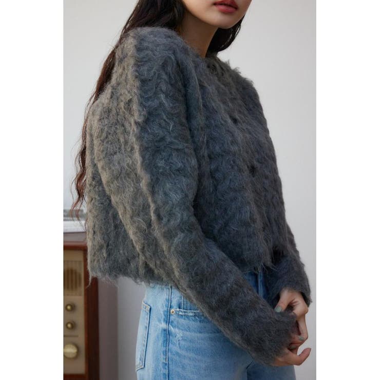 シャギーボタンショートカーディガン | AZUL BY MOUSSY | 詳細画像11 