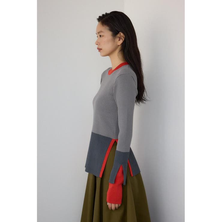 カラーブロッキングリブニット | AZUL BY MOUSSY | 詳細画像37 