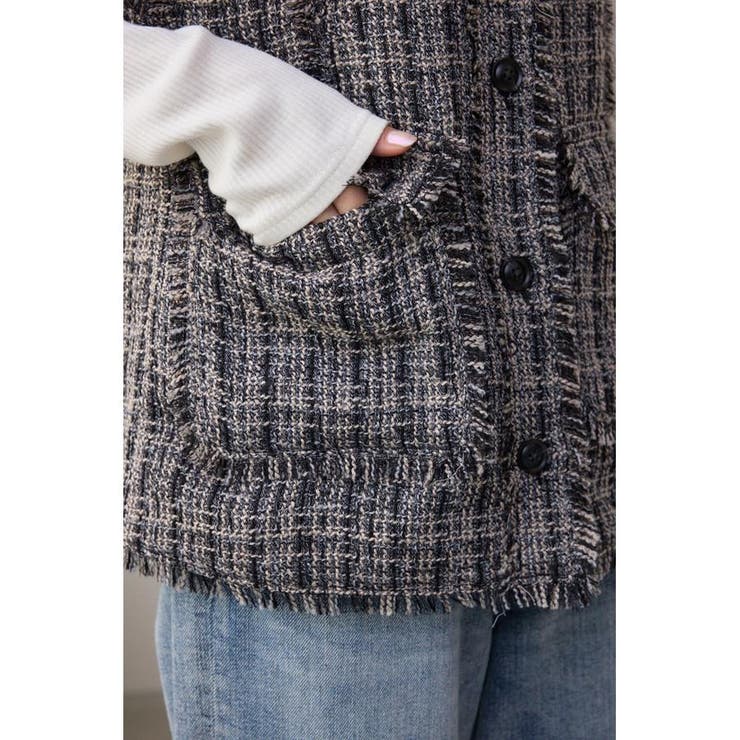 ツイードフリンジベスト | AZUL BY MOUSSY | 詳細画像21 