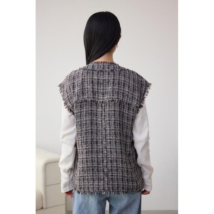 ツイードフリンジベスト[品番：AZLW0023176]｜AZUL BY MOUSSY