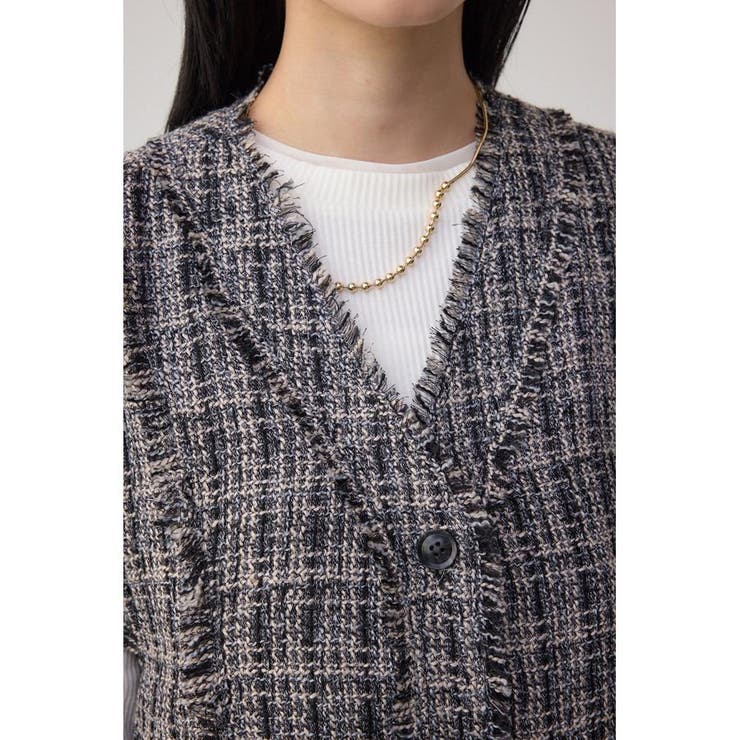 ツイードフリンジベスト | AZUL BY MOUSSY | 詳細画像18 