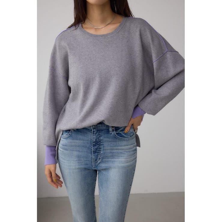 T.GRY | バイカラーカフニット | AZUL BY MOUSSY