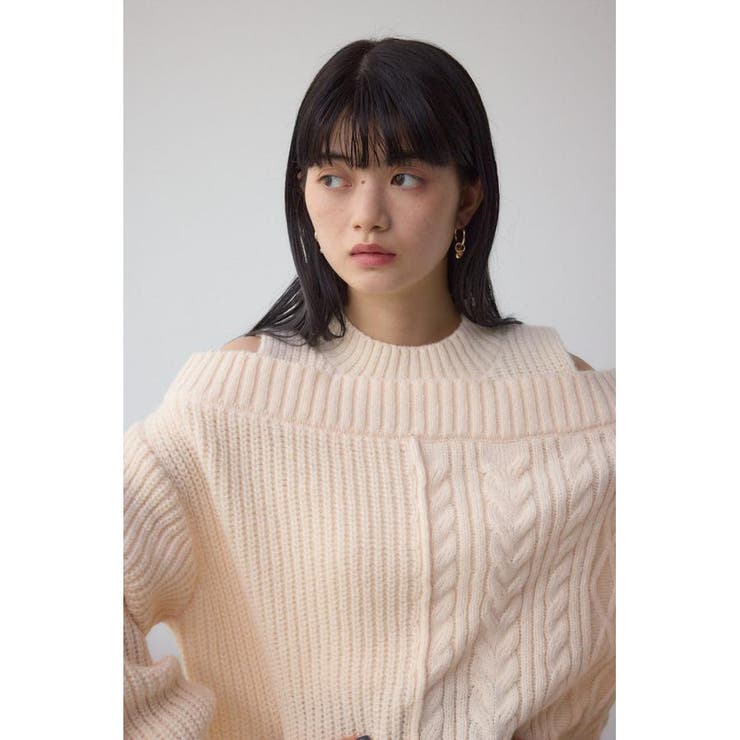 オープンショルダーケーブルニット | AZUL BY MOUSSY | 詳細画像2 