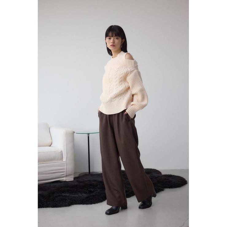 オープンショルダーケーブルニット | AZUL BY MOUSSY | 詳細画像4 