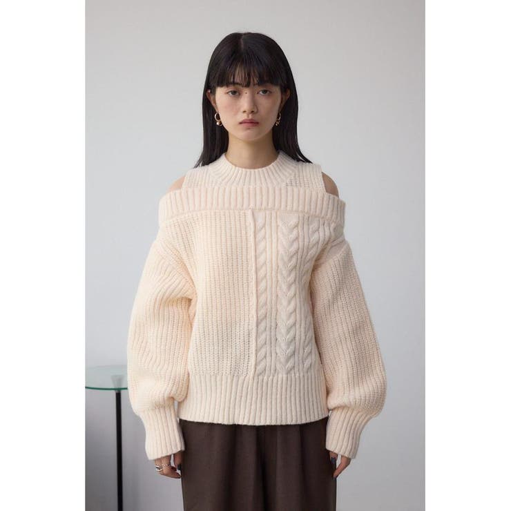 オープンショルダーケーブルニット | AZUL BY MOUSSY | 詳細画像5 