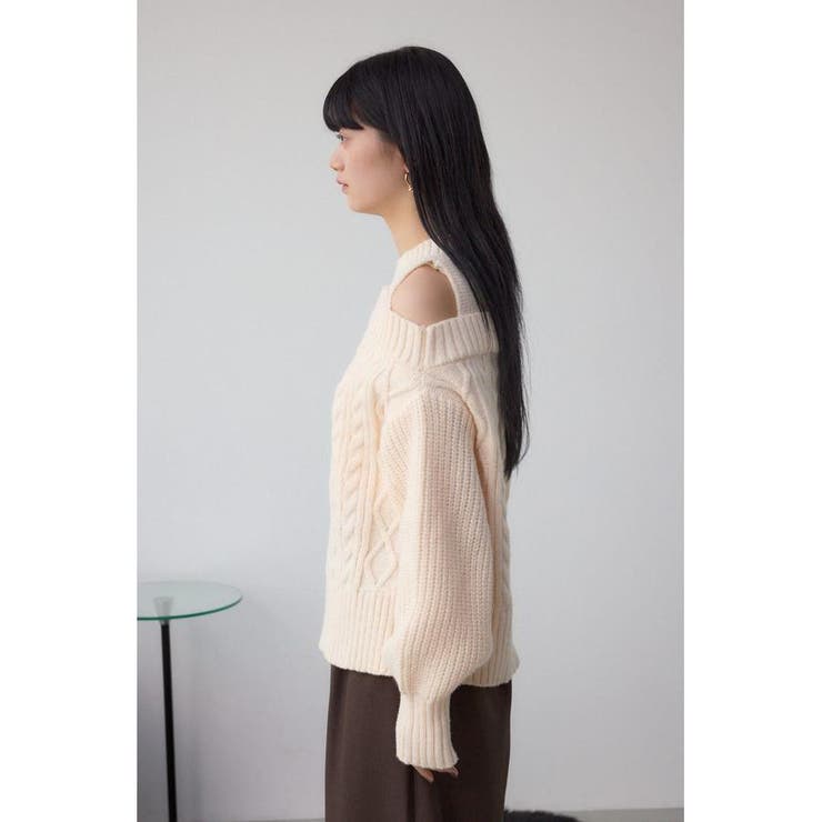 オープンショルダーケーブルニット | AZUL BY MOUSSY | 詳細画像6 