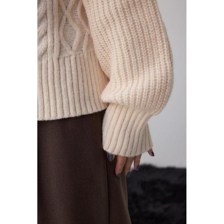 オープンショルダーケーブルニット | AZUL BY MOUSSY | 詳細画像10 