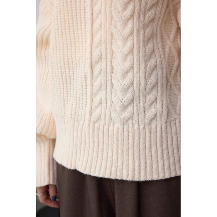 オープンショルダーケーブルニット | AZUL BY MOUSSY | 詳細画像11 
