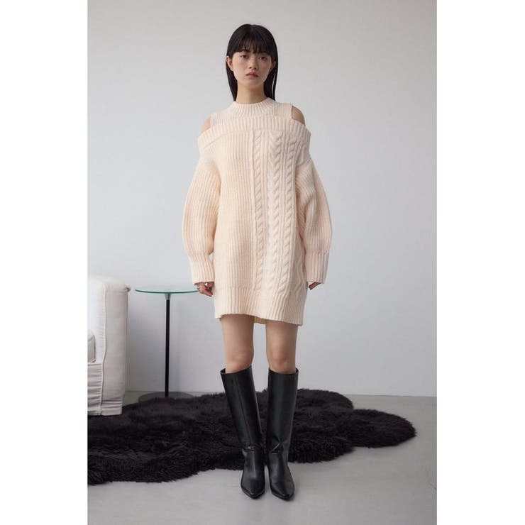 オープンショルダーケーブルニット | AZUL BY MOUSSY | 詳細画像12 
