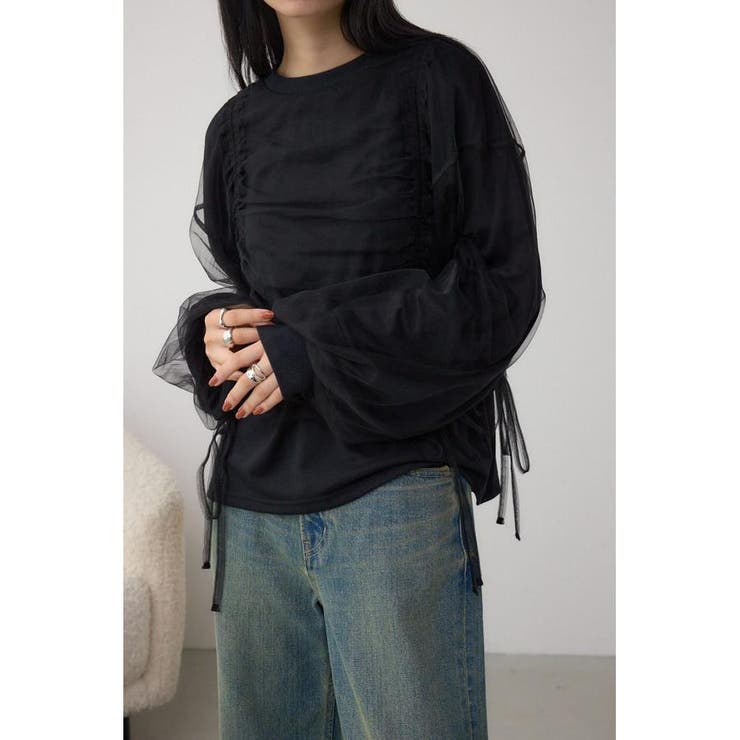 BLK | チュールレイヤードトップス | AZUL BY MOUSSY