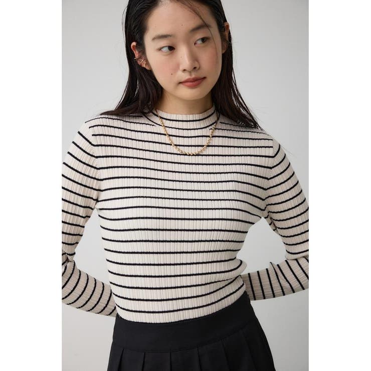ランダムリブハイネックニットトップス | AZUL BY MOUSSY | 詳細画像14 