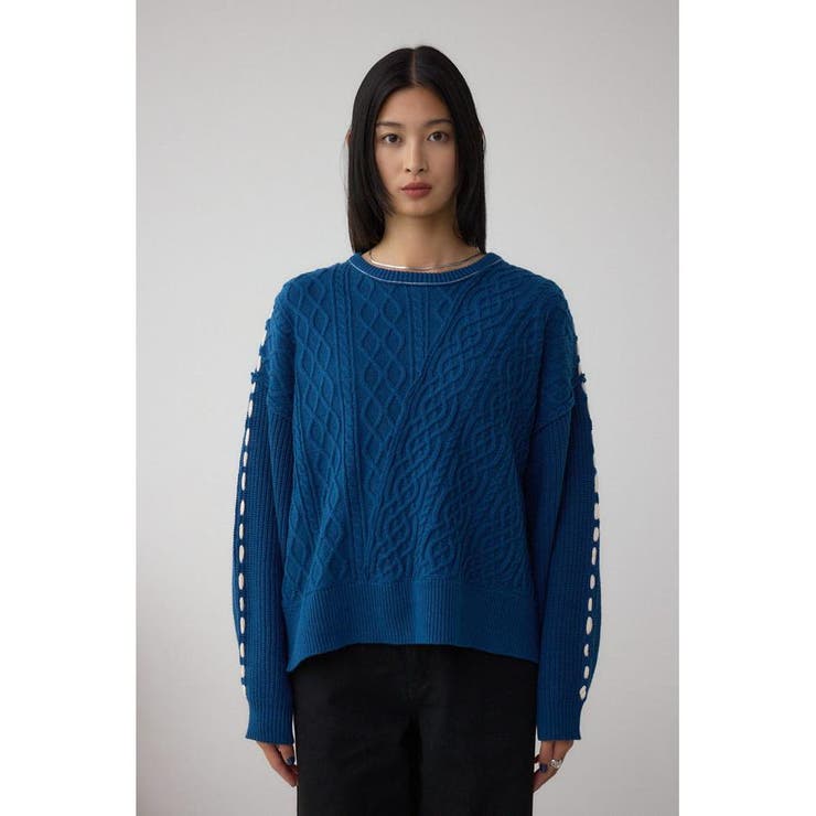 ステッチデザインケーブルニット | AZUL BY MOUSSY | 詳細画像31 