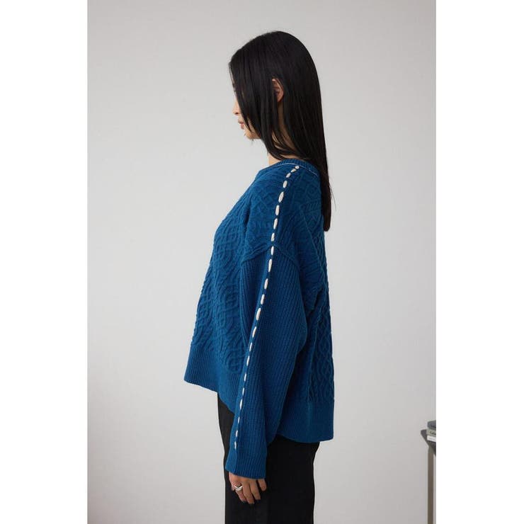 ステッチデザインケーブルニット | AZUL BY MOUSSY | 詳細画像32 