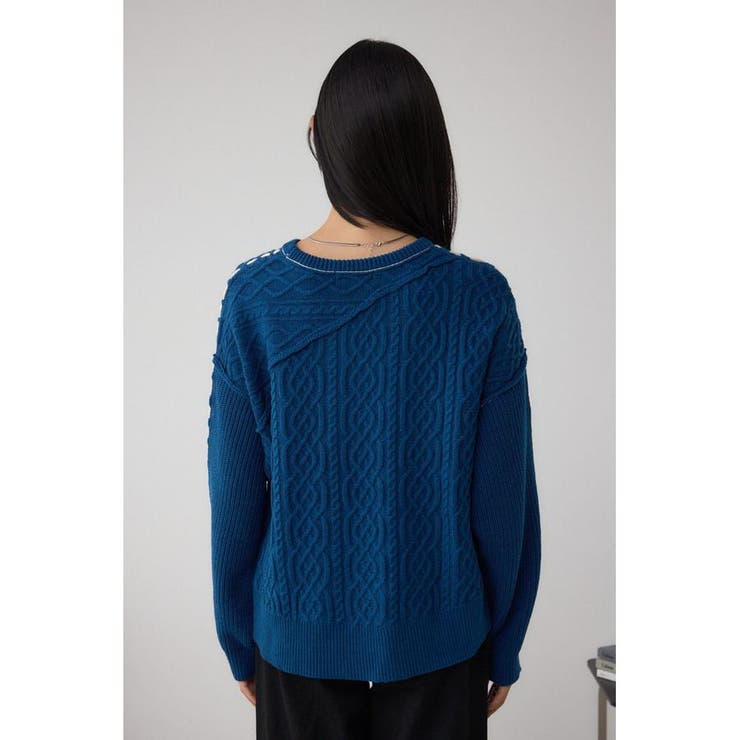 ステッチデザインケーブルニット | AZUL BY MOUSSY | 詳細画像33 