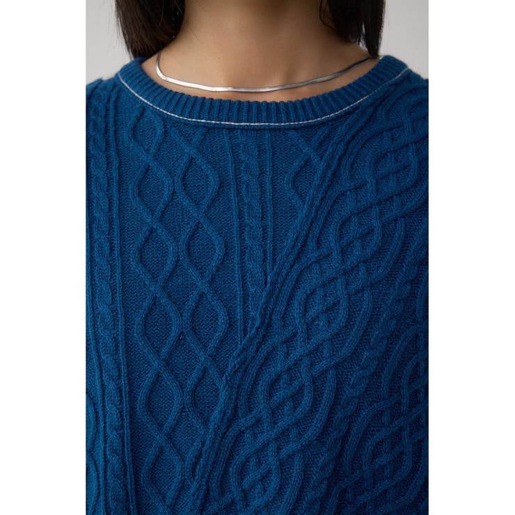 ステッチデザインケーブルニット | AZUL BY MOUSSY | 詳細画像34 