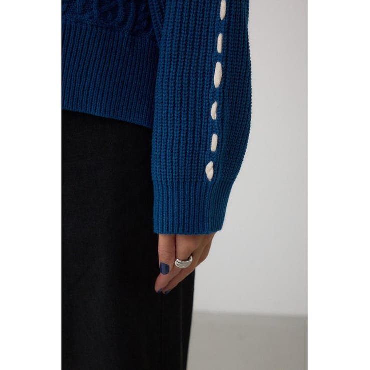 ステッチデザインケーブルニット | AZUL BY MOUSSY | 詳細画像36 
