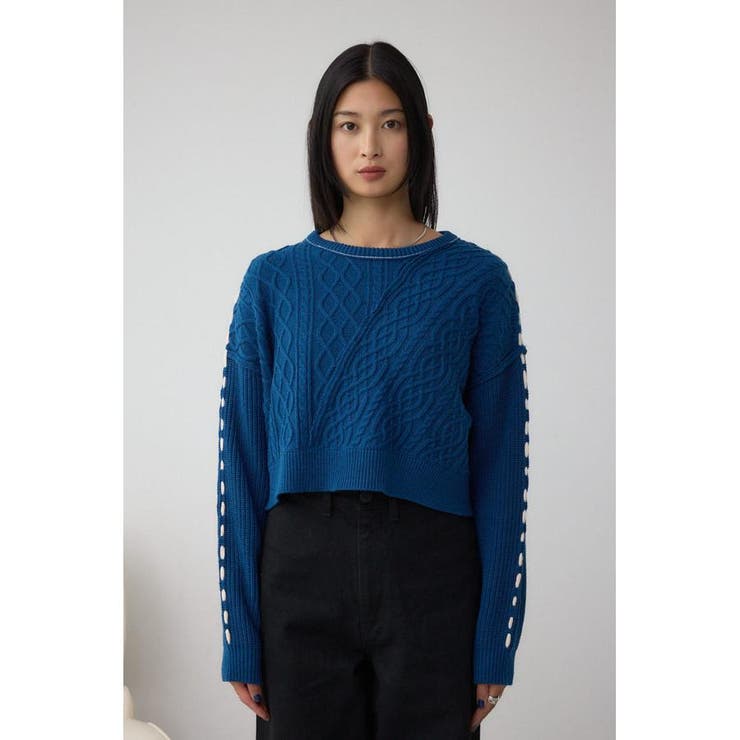 ステッチデザインケーブルニット | AZUL BY MOUSSY | 詳細画像38 