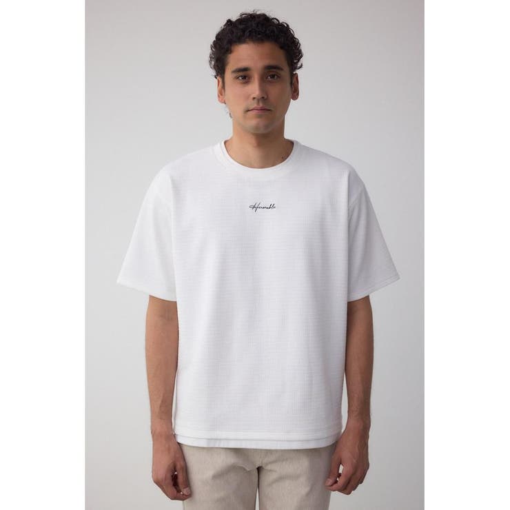 フェイクレイヤードジャガードTシャツ[品番：AZLW0023247]｜AZUL