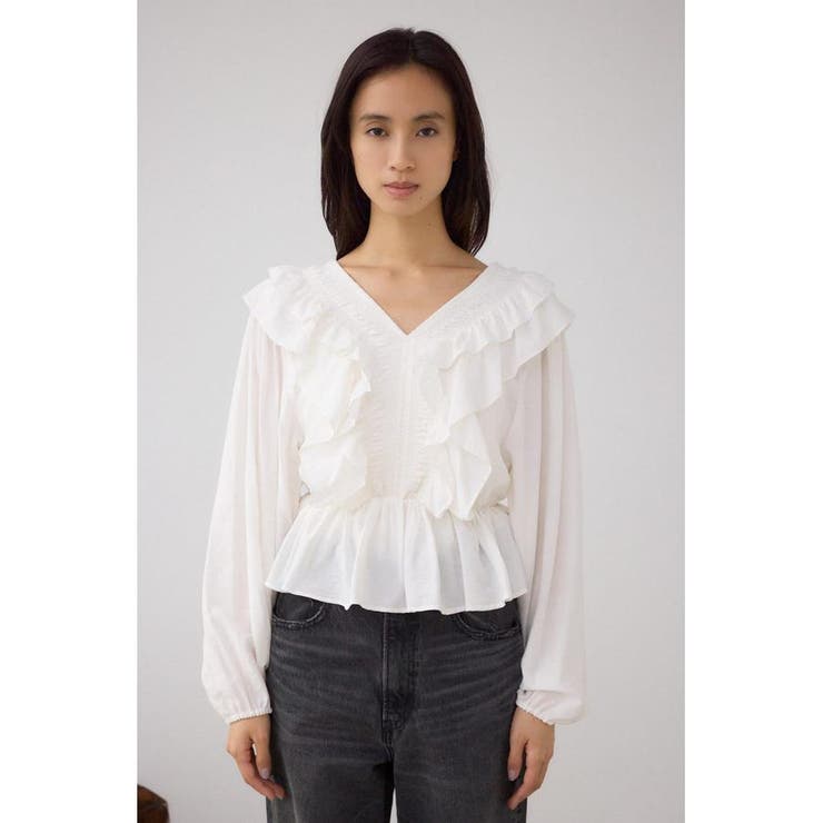 ラッフルショルダー長袖ブラウス | AZUL BY MOUSSY | 詳細画像13 