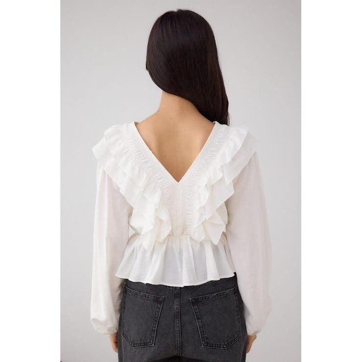 ラッフルショルダー長袖ブラウス | AZUL BY MOUSSY | 詳細画像14 