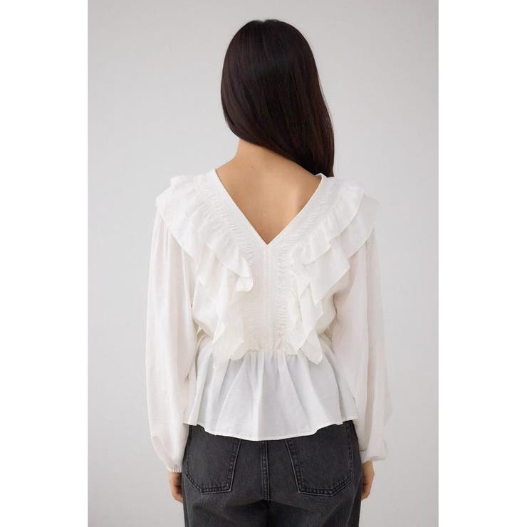 ラッフルショルダー長袖ブラウス | AZUL BY MOUSSY | 詳細画像7 