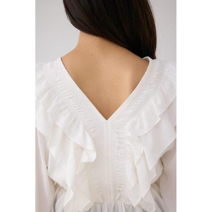 ラッフルショルダー長袖ブラウス | AZUL BY MOUSSY | 詳細画像9 