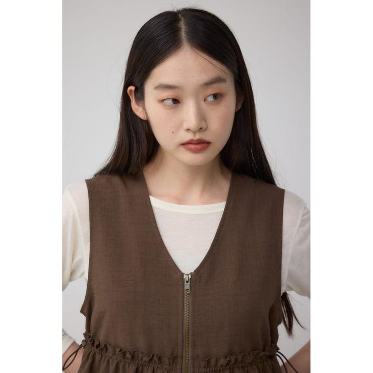 ジップペプラムサイドドロストベスト | AZUL BY MOUSSY | 詳細画像12 