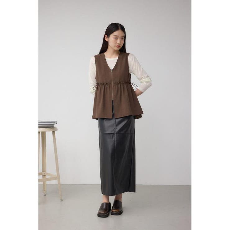 ジップペプラムサイドドロストベスト | AZUL BY MOUSSY | 詳細画像14 