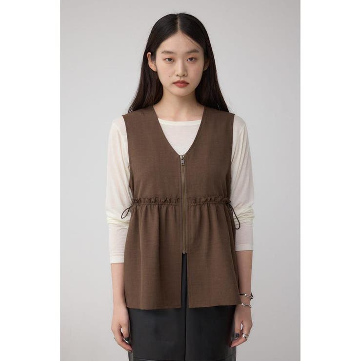 ジップペプラムサイドドロストベスト | AZUL BY MOUSSY | 詳細画像15 