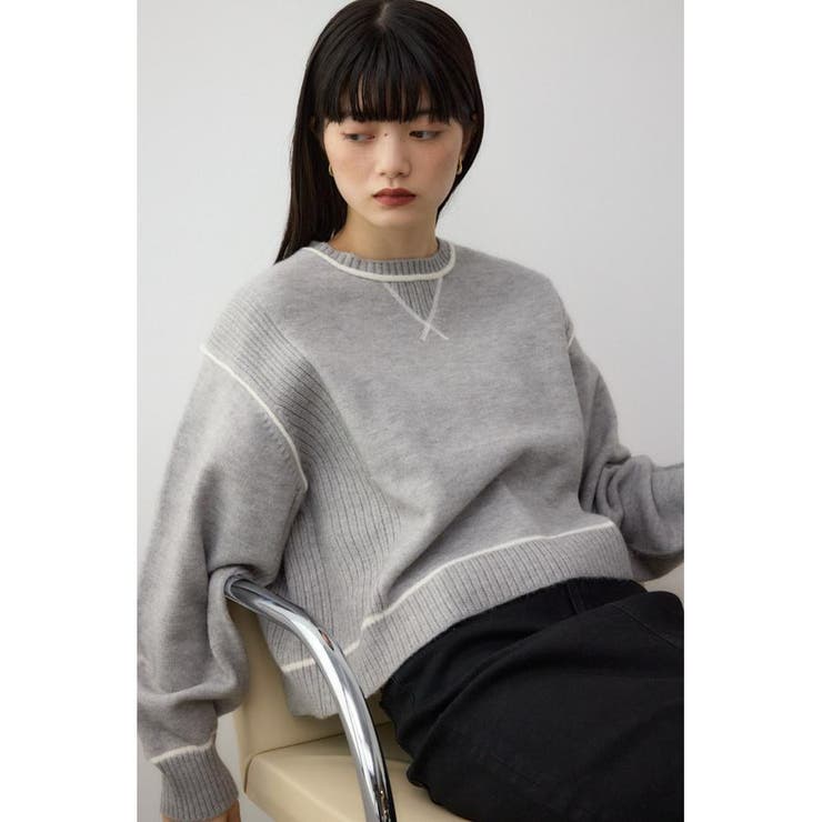 T.GRY | スウェットライクニットプルオーバー | AZUL BY MOUSSY