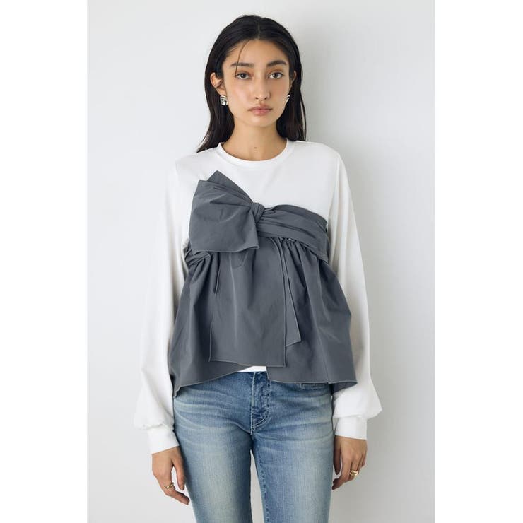 GRY | アシンメトリービスチェドッキングトップス | AZUL BY MOUSSY