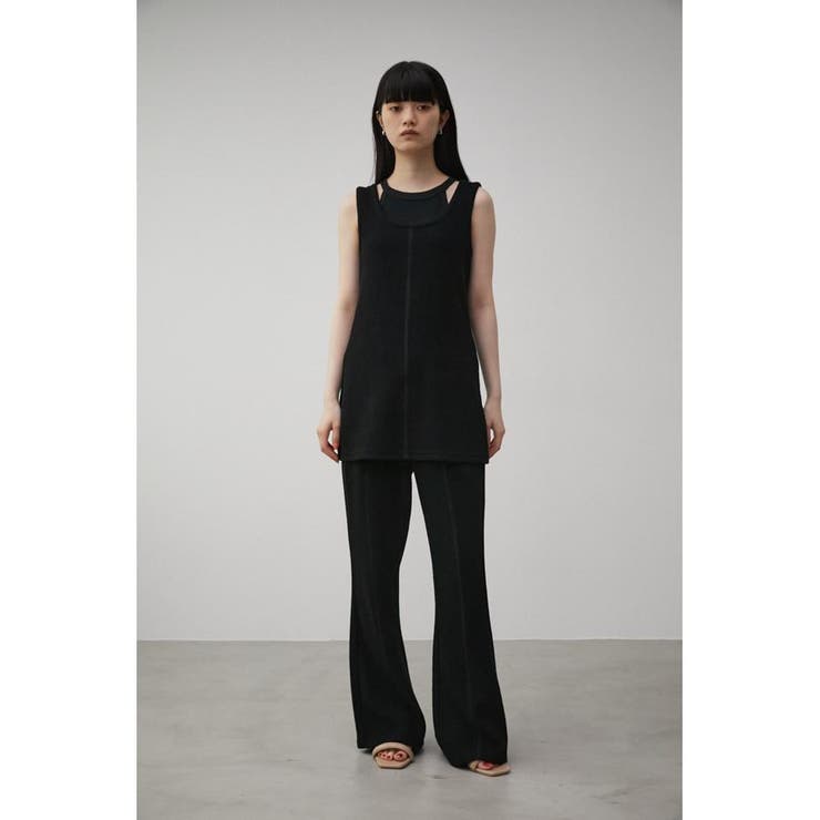 JACQUARD RIB FLARE PANTS | AZUL BY MOUSSY | 詳細画像3 