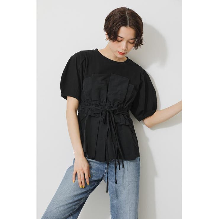 ☆送料・関税込☆FLARE UP★Bustier Layered T-Shirt★ BUSTIER LAYERED TOPS[品番：AZLW0019813]｜AZUL BY MOUSSY