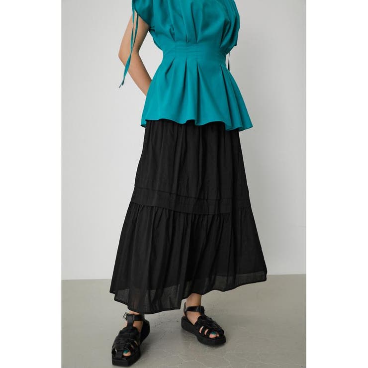 BLK | COTTON TIERED SKIRT | AZUL BY MOUSSY