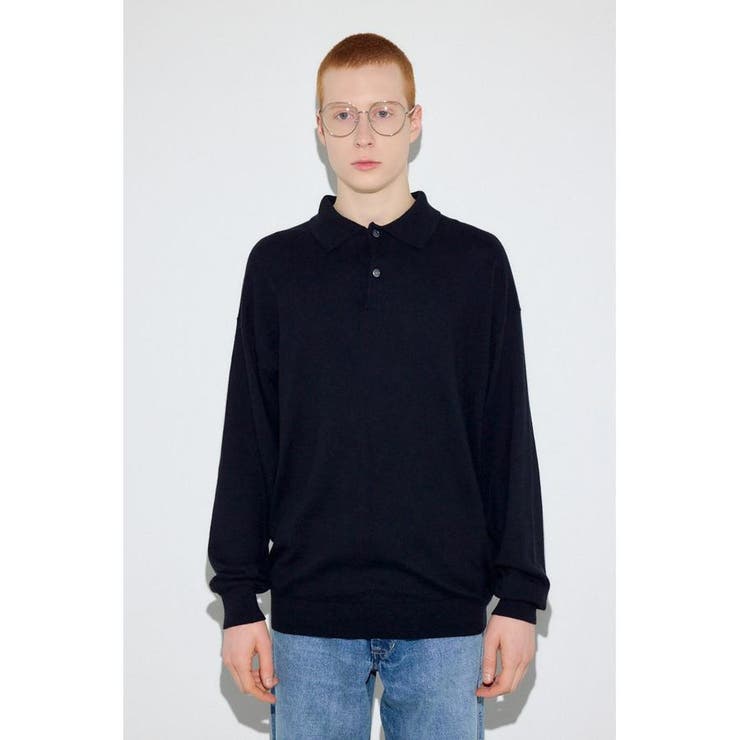 カシミヤミックスポロカラーニットトップス | AZUL BY MOUSSY | 詳細画像7 