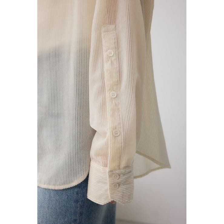 シアーコーデュロイ袖スリットボタンシャツ | AZUL BY MOUSSY | 詳細画像11 